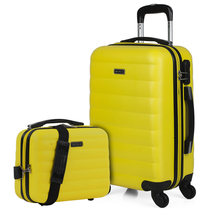 Juego De Maletas Rígidas Abs Itaca Simoa Amarillo