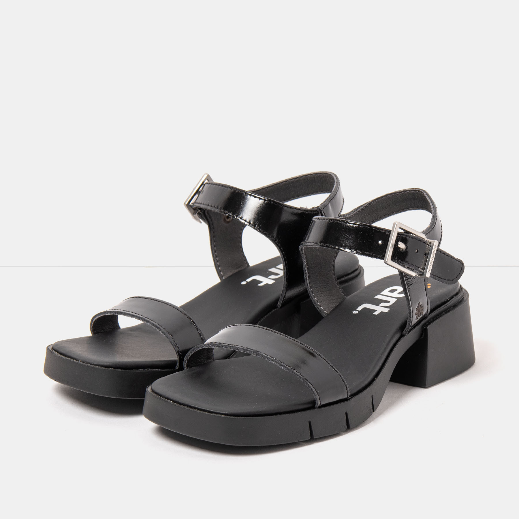 Sandalias con tacón 2060 NAPPA SHINNY BLACK / VARSOVIA color Black