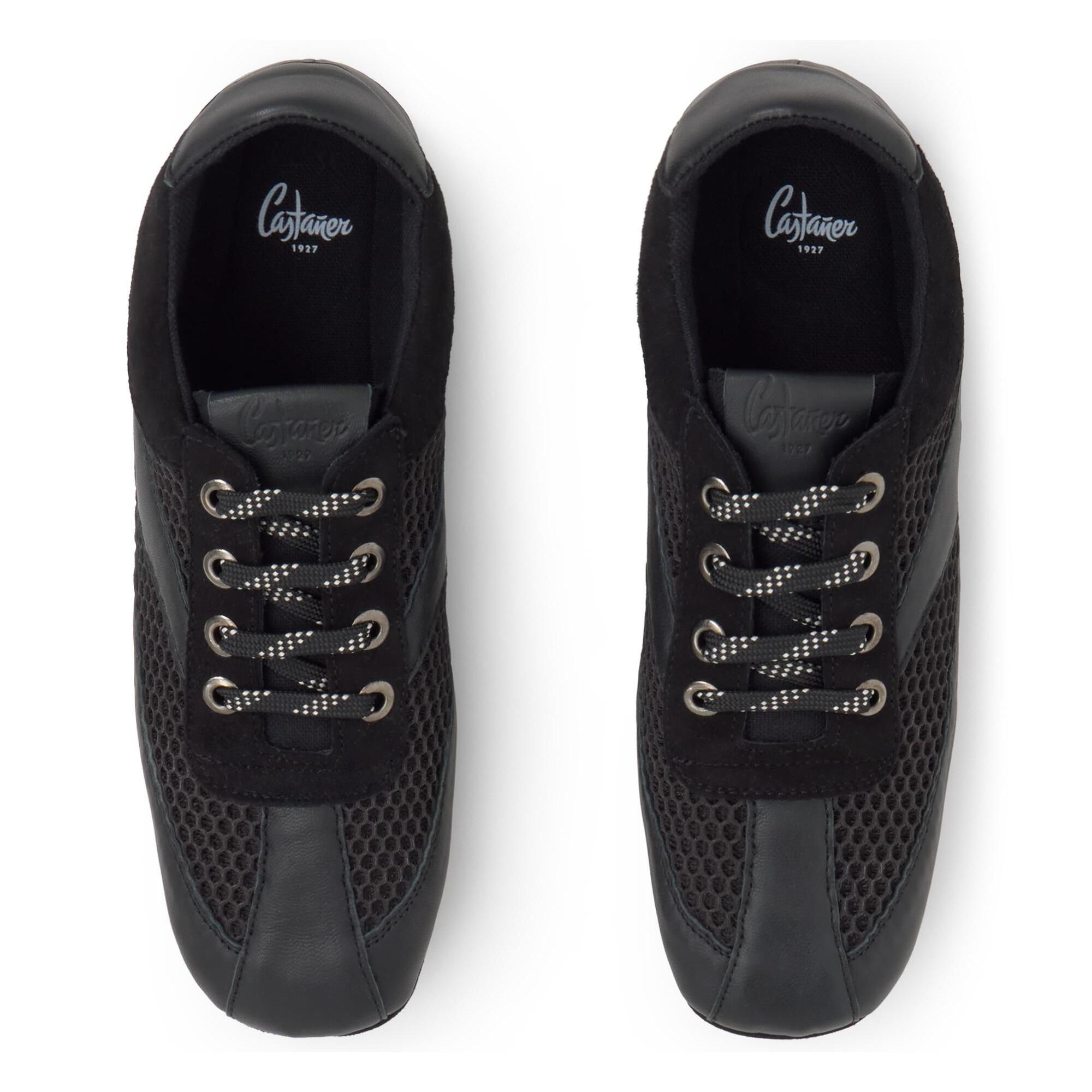 Sneaker Luisa en napa y ante con cierre de cordones