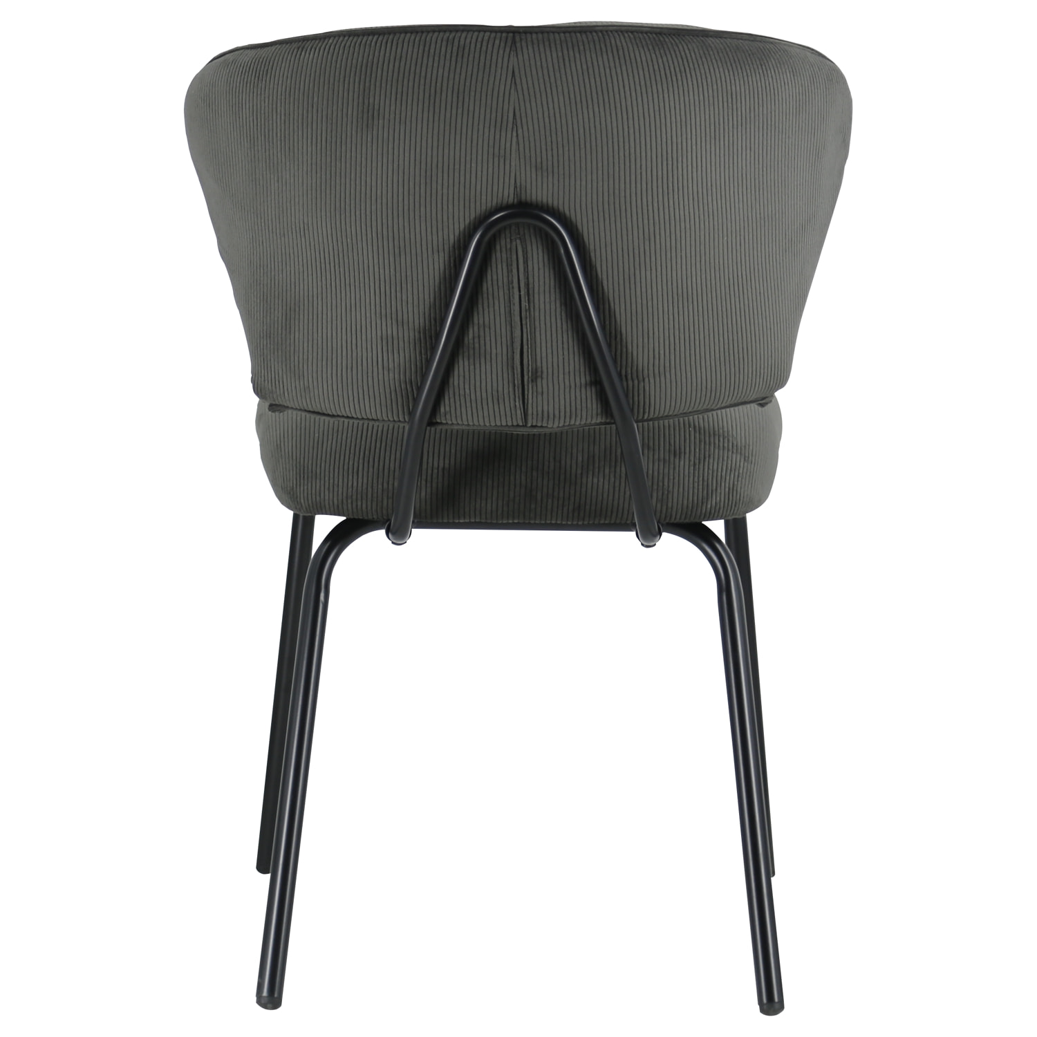 Lot de 2 chaises en velours côtelé gris foncé NILSA