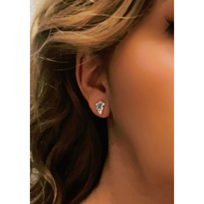 Pack de pendientes flor mini en plata 10µ y dorado