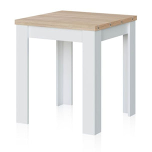Mesa de comedor extensible Giro Blanco Artik (Blanco Mate) - Roble Canadian