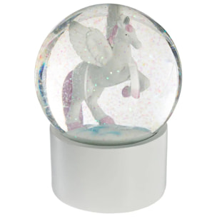 Boule à neige licorne gris D10cm