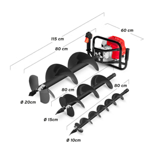 Ahoyador de gasolina motor de 2 tiempos 75cc que rinde 5,2cv - Greencut GD750X-3S