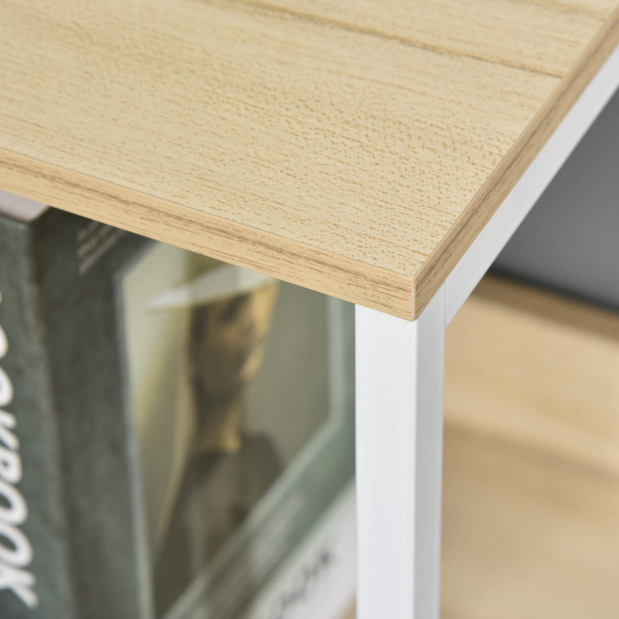 Cómoda con 4 Cajones Cajonera de Tela con Compartimento Abierto y Estructura Metálico Cómoda para Dormitorio Pasillo Gris