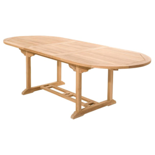 ADAGNA Salon de jardin Teck 10 places Table ovale 6 chaises 2 fauteuils