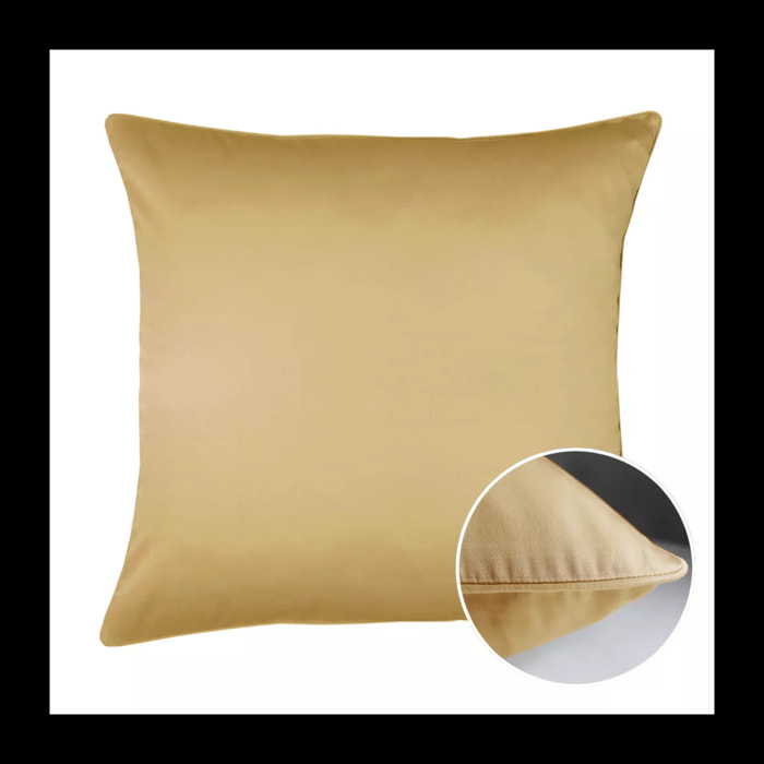 Taie d'oreiller satin de coton uni or Ava uni gold