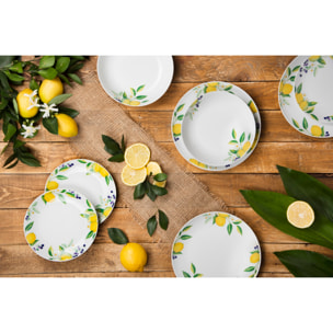 Service de table 18 pièces Excelsa – Lemon, Porcelaine Blanc