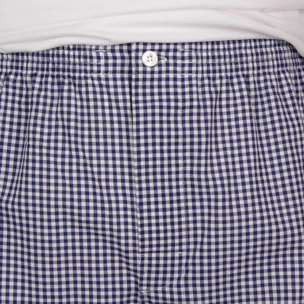 Pigiama leggero UOMO cotone quadretto bianco e blu