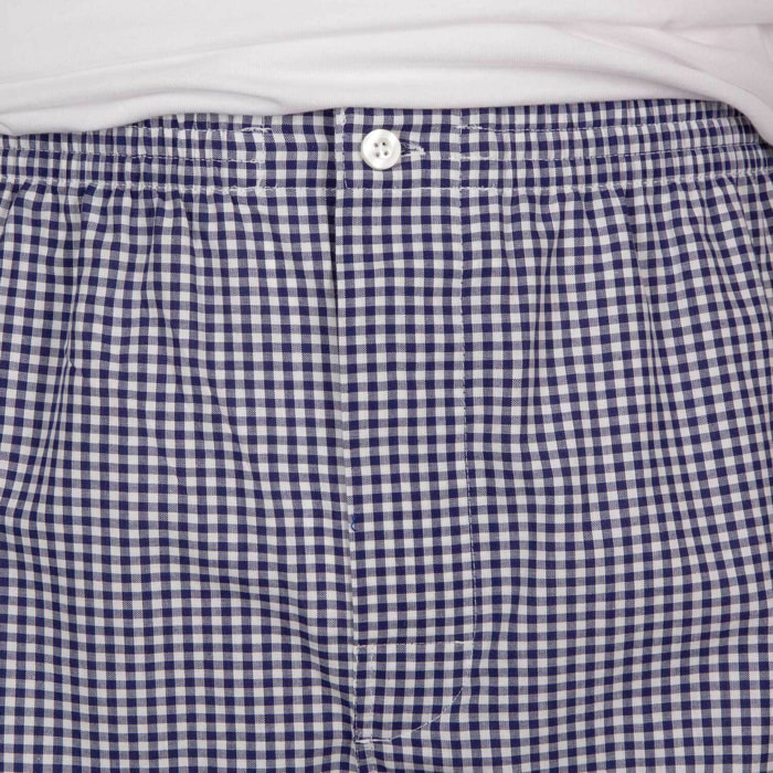 Pigiama leggero UOMO cotone quadretto bianco e blu