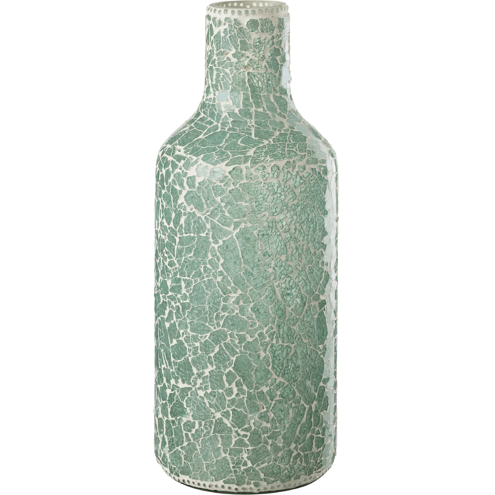 J-Line Vase Mosaique Verre Vert/Blanc Large