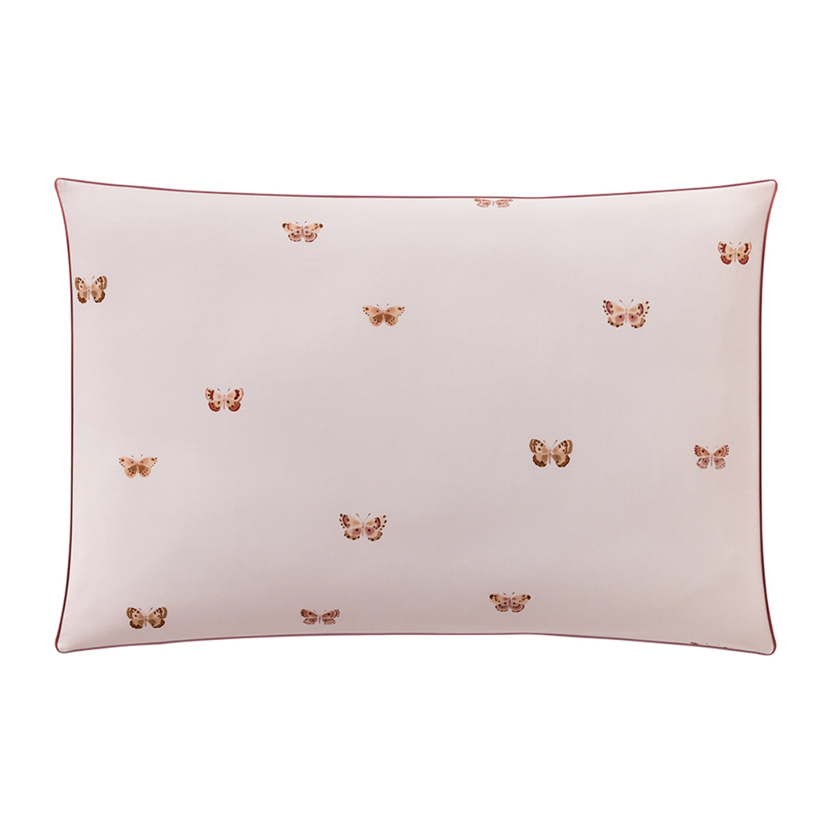 Taie d'oreiller imprimée en percale de coton, DÉLICATESSE, Rose foncé