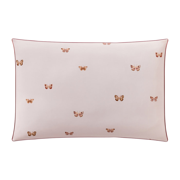 Taie d'oreiller imprimée en percale de coton, DÉLICATESSE, Rose foncé