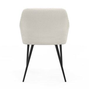 Chaises Jenny en velours côtelé et pieds métal