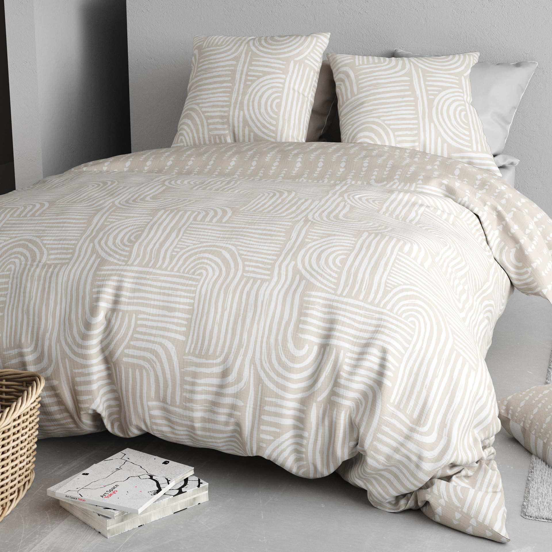 Parure Housse De Couette 3pcs 100% Coton 57 Fils FADO