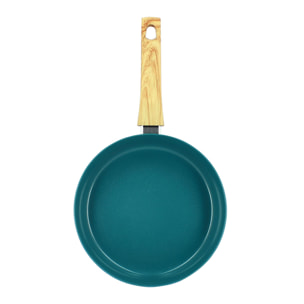 Poêle 24cm en aluminium recyclé bleu canard - tous feux COLORAMA