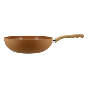 Wok 28cm avec revêtement céramique noisette - tous feux COLORAMA