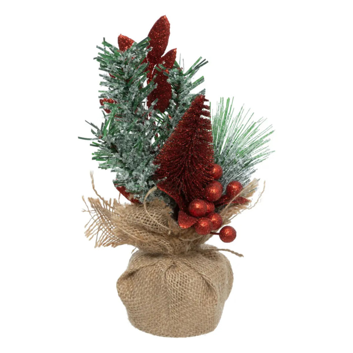 Composition sapin pailletté H24cm