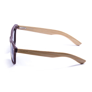 Gafas de sol PALO ALTO NOB HILL - Madera marrón oscuro / Revo azul