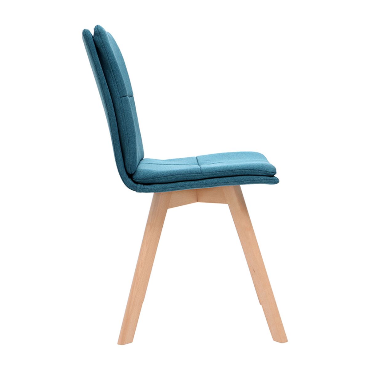 Chaises scandinaves en tissu bleu et bois clair (lot de 2) THEA