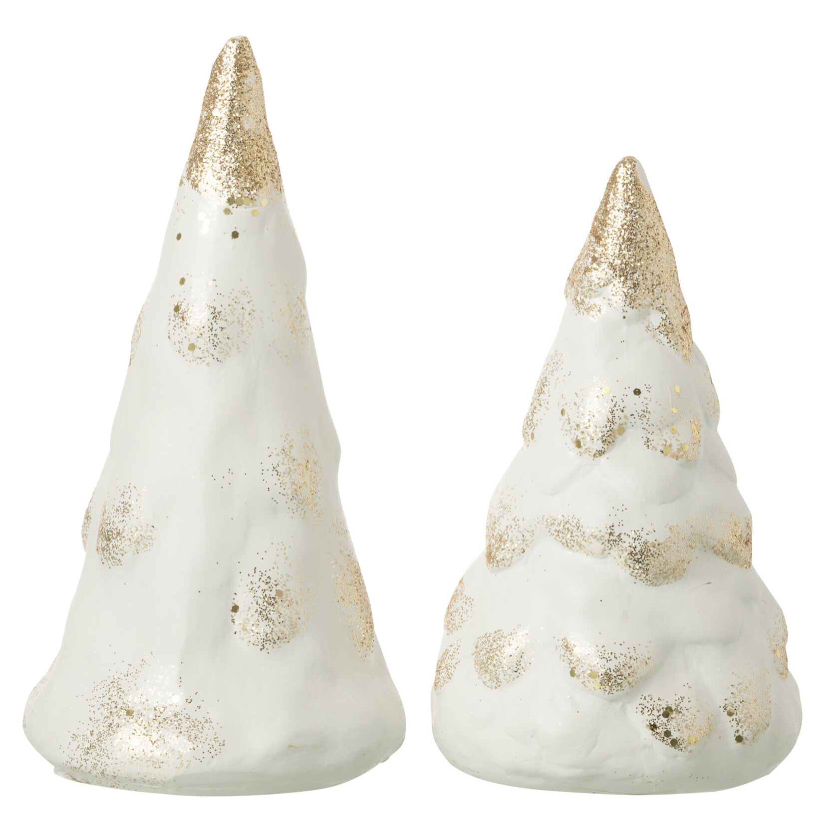 J-Line décoration Pomme De Pin Brillant - porcelaine - beige - small - set de 2