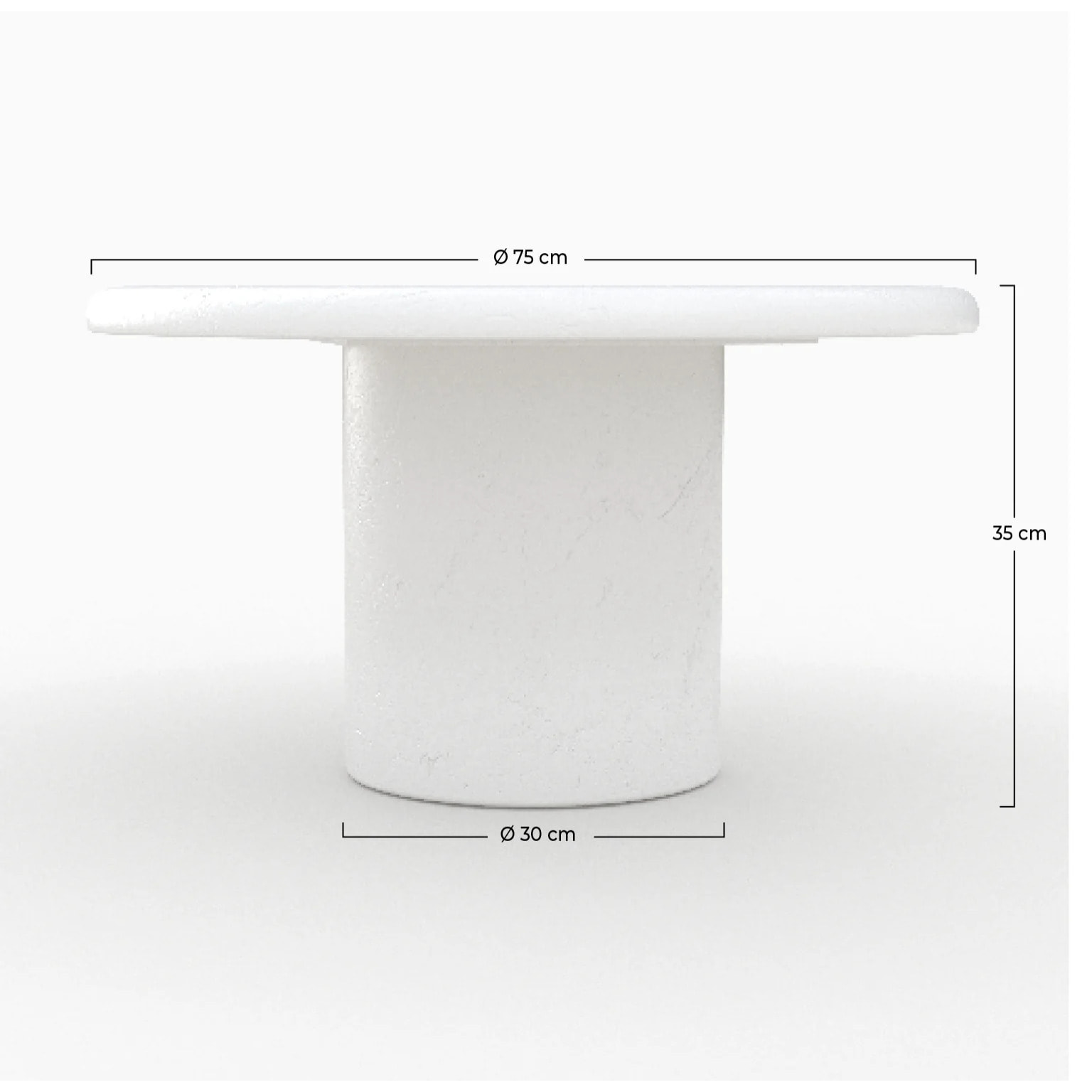 Table basse ronde en béton blanc cassé - Lulli