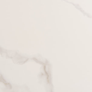 ICARE - Ensemble n°2: table bistrot 70x70cm en céramique marbré blanc