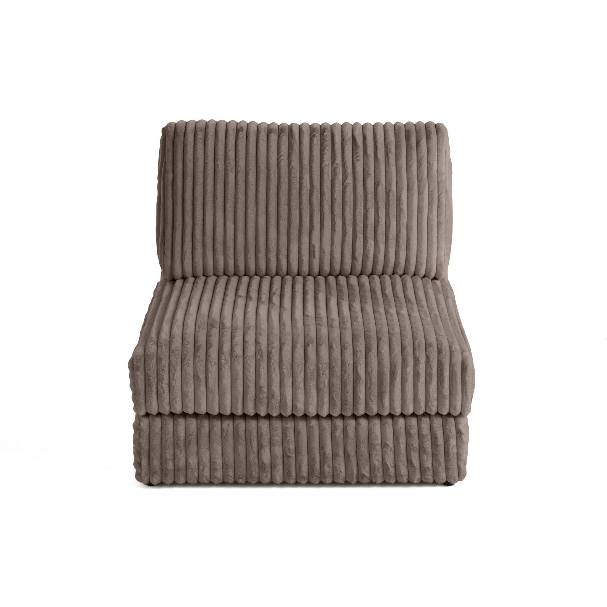 Jasper - module d'assise - en fausse fourrure côtelée - Taupe