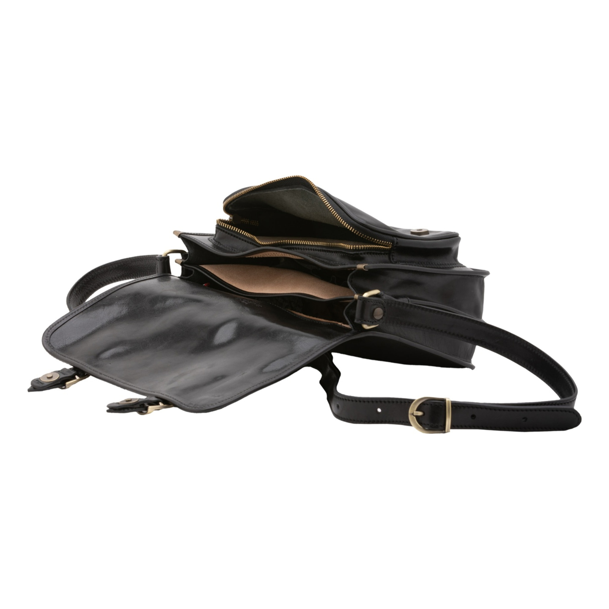 Borsa a tracolla da donna - Modello False - 100% vera pelle - 27.5 x 22.0 x 12.0 cm