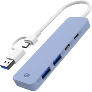 Hub USB C ESSENTIELB 4 en 1 USB C Violet - Vr