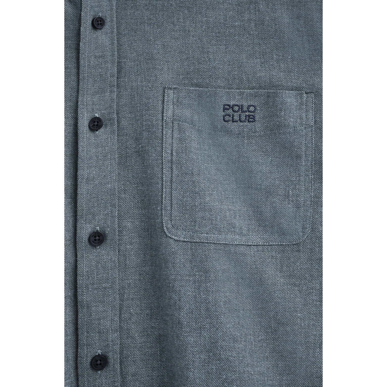 Camicia blu denim regular fit con logo Polo Club