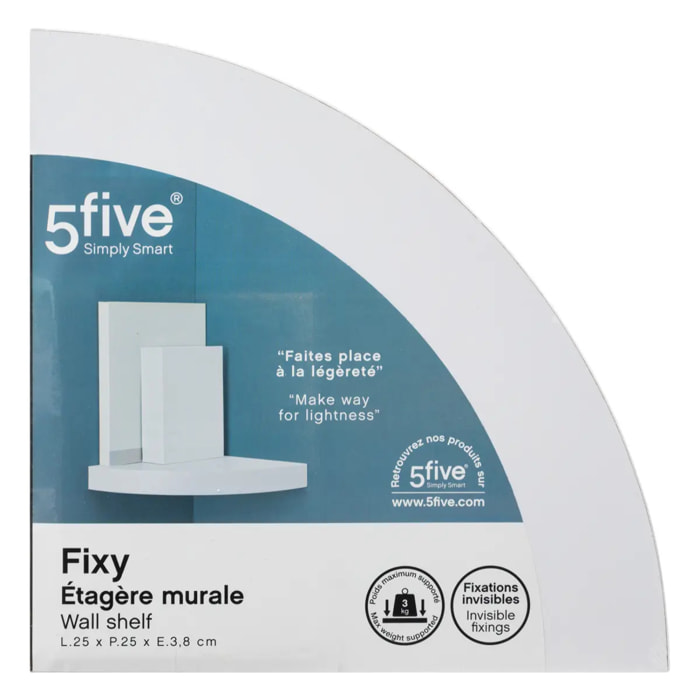 Étagère d'angle "Fixy" blanc