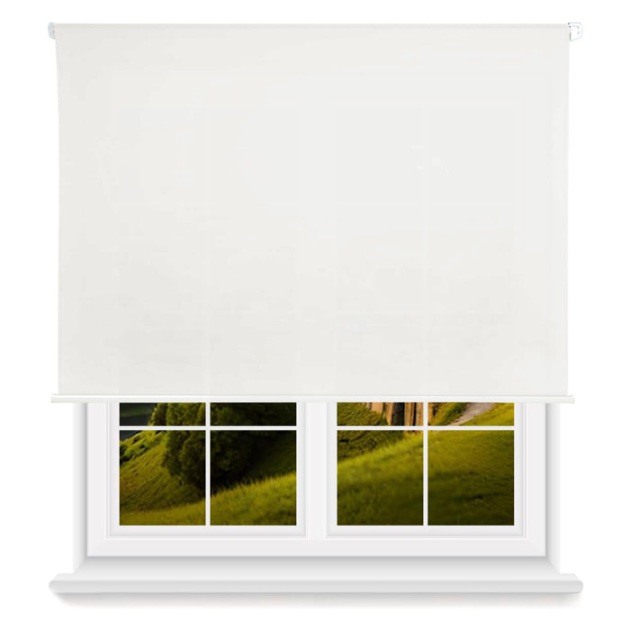 Well home estor enrollable translúcido liso - blanco, 160 x 250cm (ancho x largo)/tamaño de la tela 157 x 245cm