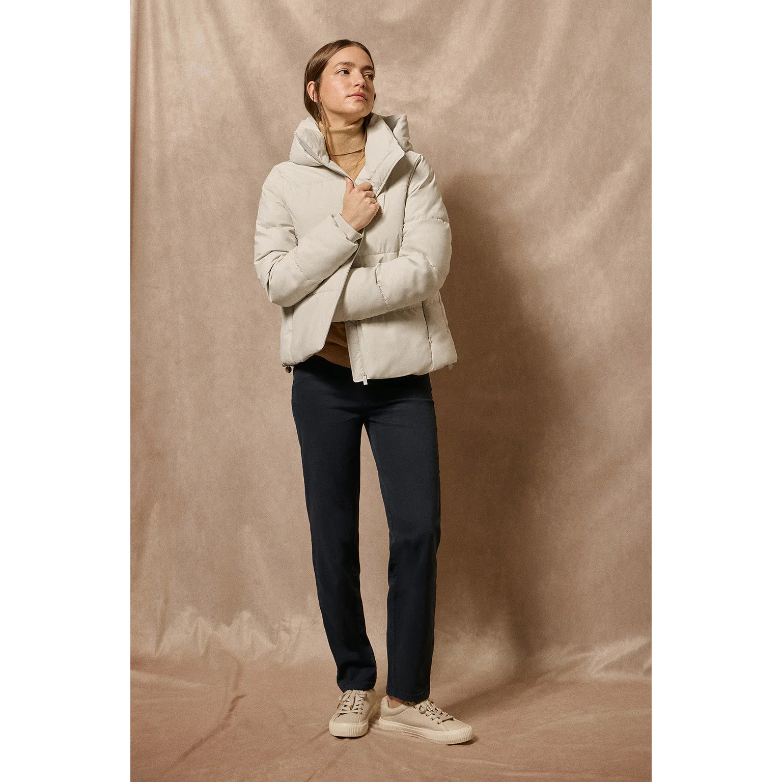 Chaqueta acolchada gris Glacier de capucha fija y detalles Polo Club