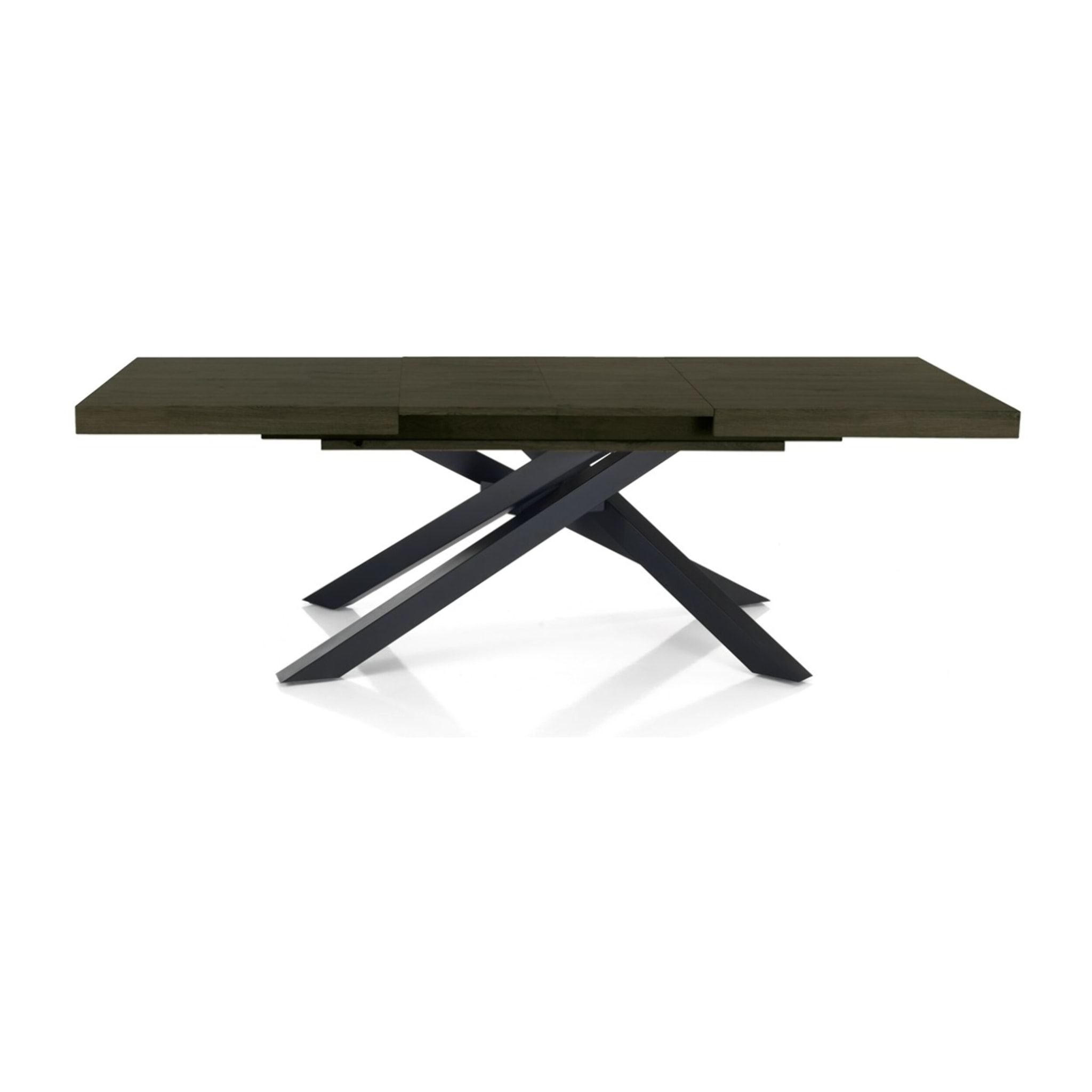 Table à manger extensible Tomasucci HELT 130, en MDF finition bois gris, 90 × 130 × 77 cm