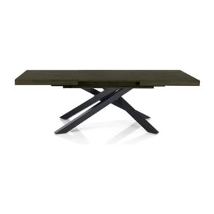 Table à manger extensible Tomasucci HELT 130, en MDF finition bois gris, 90 × 130 × 77 cm