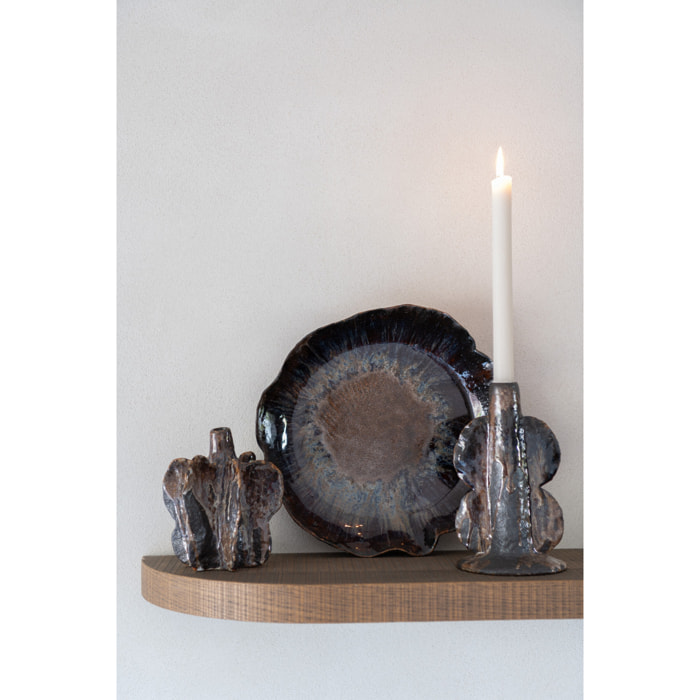 J-Line vase Naga - céramique - brun/noir - small - Ø 12.5 cm