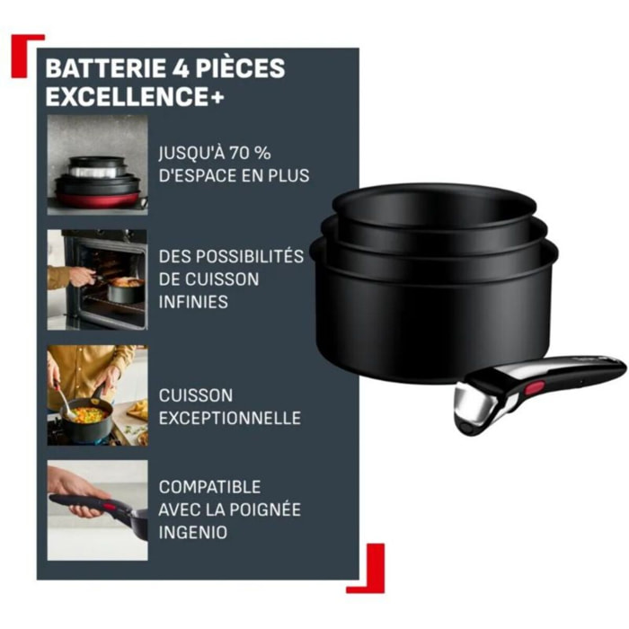 Batterie de cuisine TEFAL Ingenio Excellence 3 casseroles