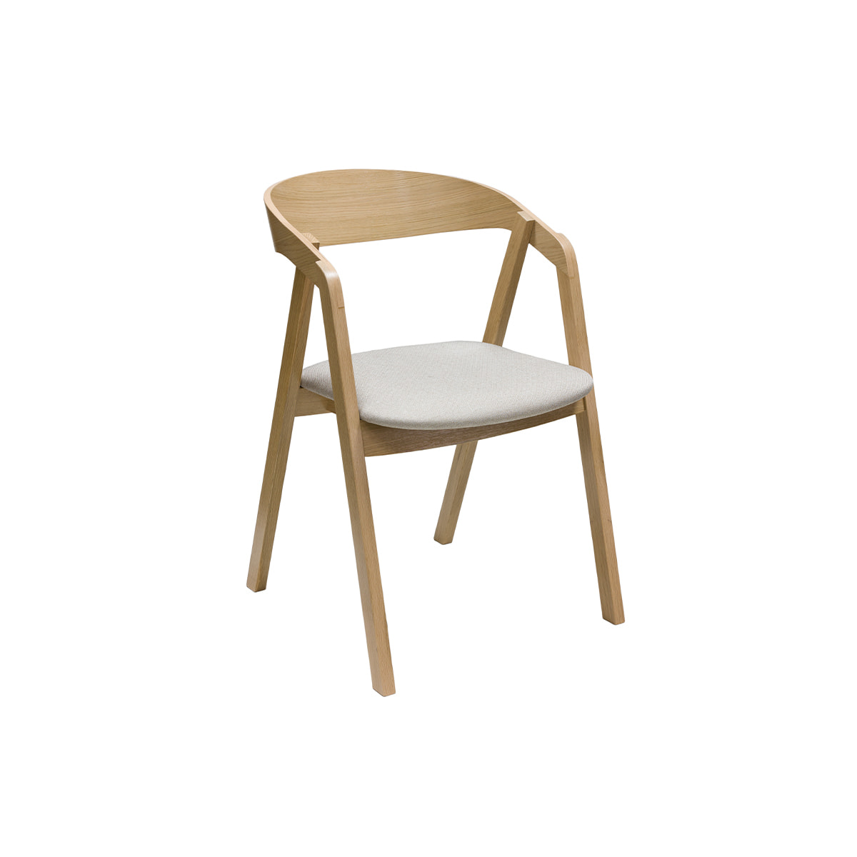 Chaises scandinaves empilables en bois clair chêne et tissu beige (lot de 2) LOVA