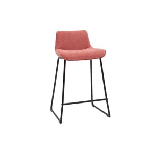 Tabourets de bar en tissu effet velours texturé terracotta et métal H65 cm (lot de 2) BOOST