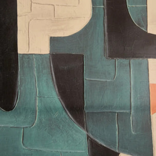 Toile peinte encadrée Kelton vert 58x78cm
