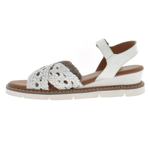 Armata di Mare Scarpe Donna Sandalo in Pelle Incrociato con Cinturino Laterale AMD 1V3742 White