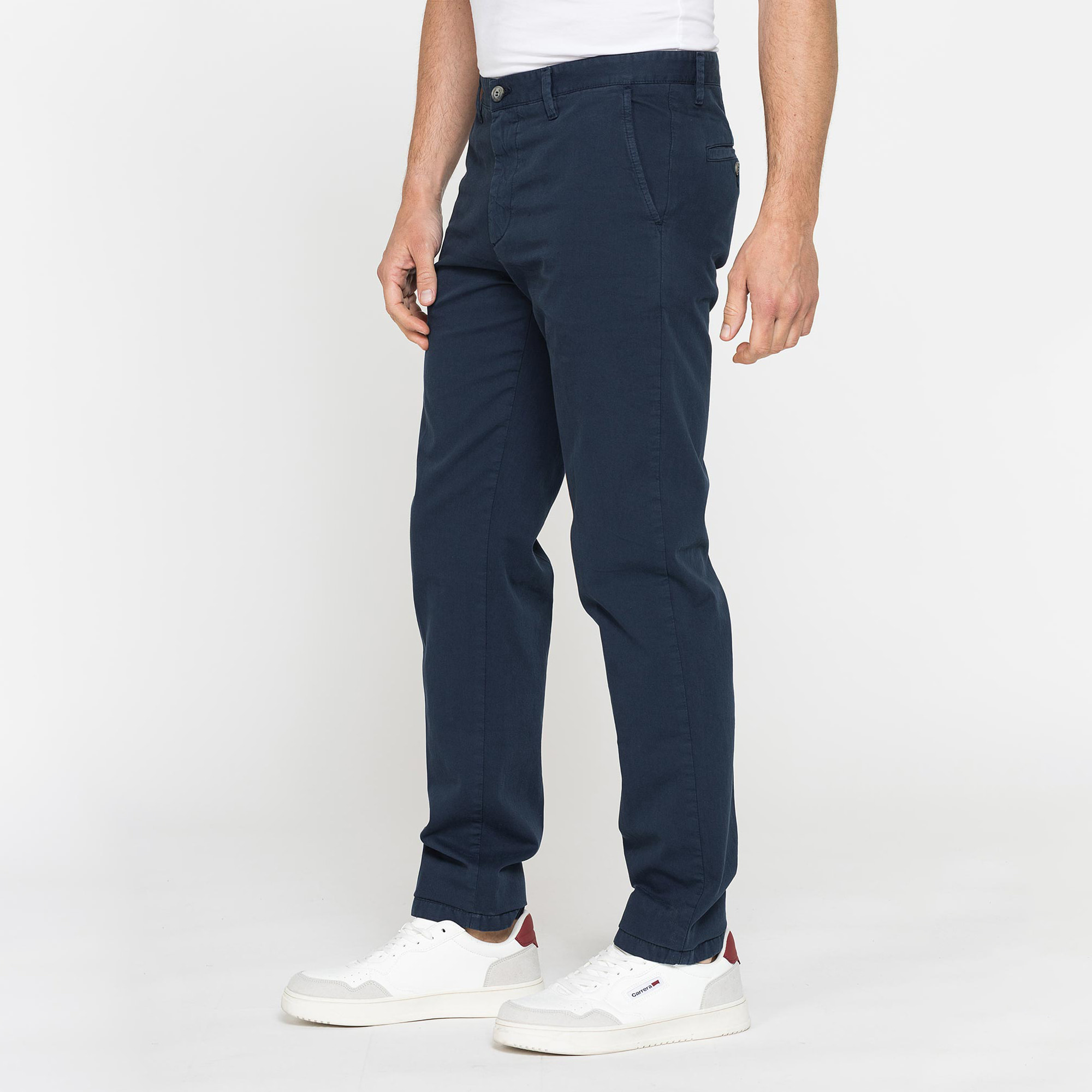 PANTALONE CHINO DA UOMO IN GABARDINA LEGGERA DI COTONE