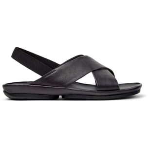 Sandalias - CAMPER Right Isla - Negro - Cuero liso