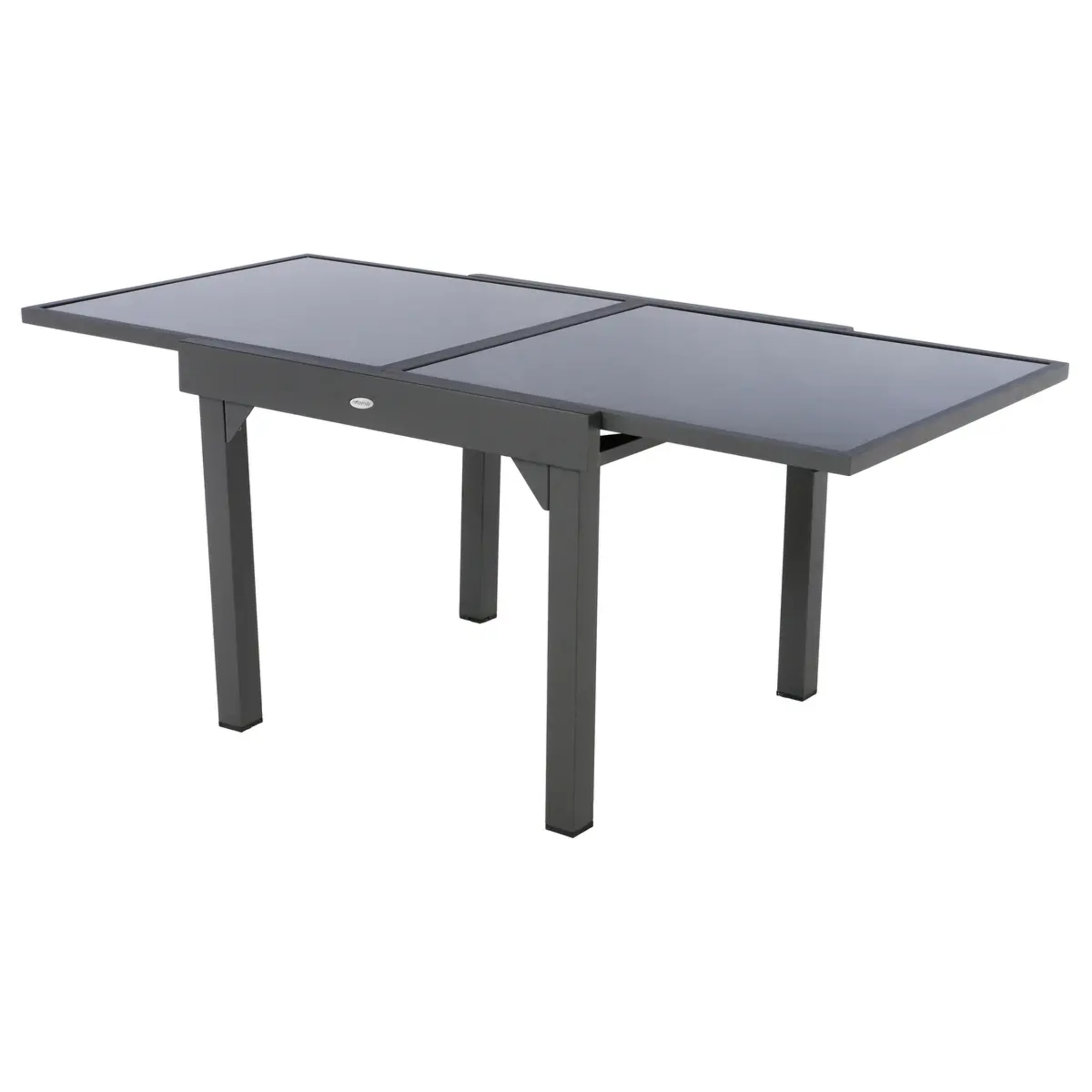 Table de jardin extensible "Piazza" anthracite & graphite 8 places en aluminium traité époxy