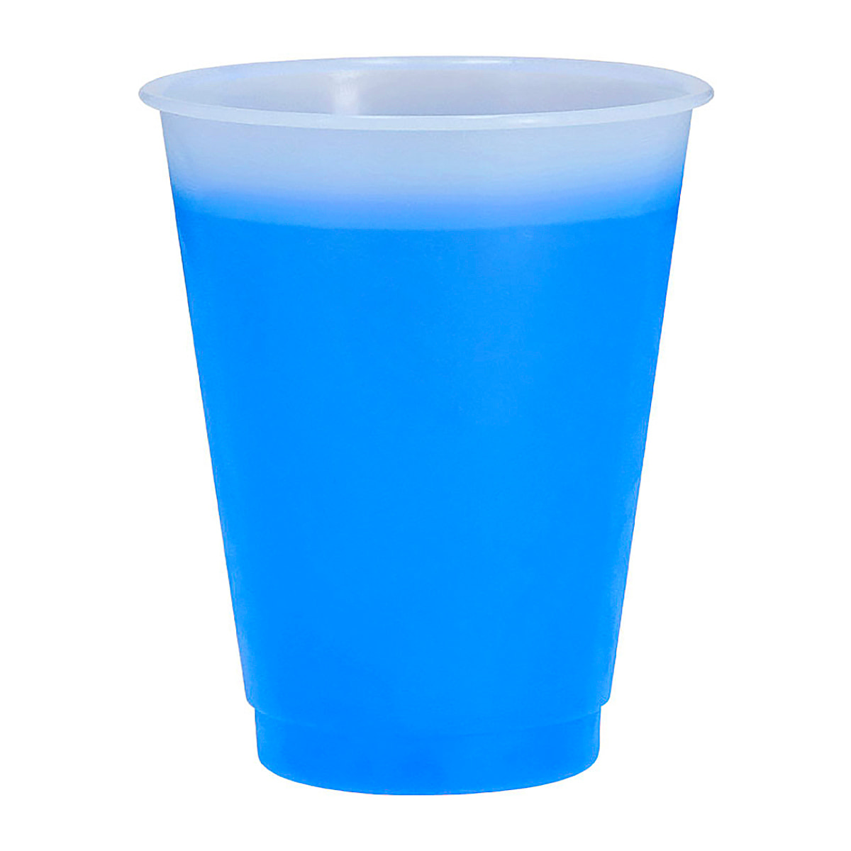 Pack de 10 Vasos con cambio de color al contacto con bebidas frías. De 500 ml de capacidad. Con acabado translúcido mate y fabricado en resistente material PP.