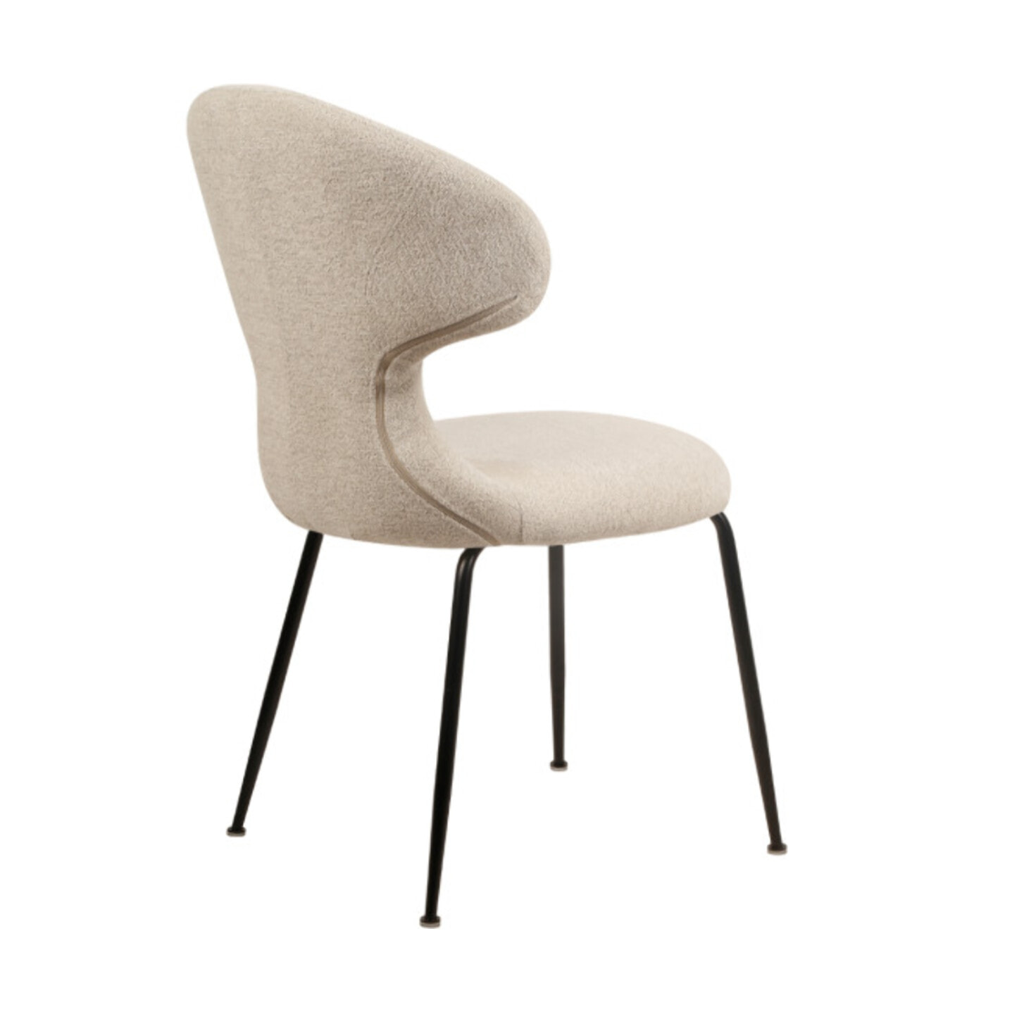 Chaise en tissu doux avec piètement en métal noir - SILVIO