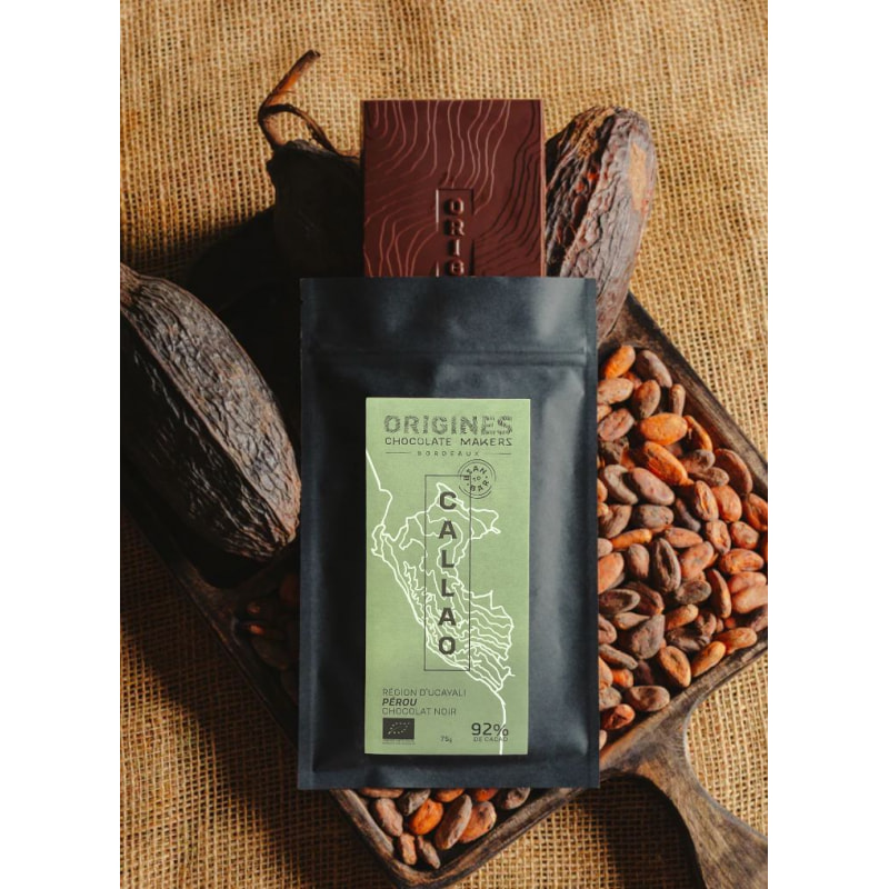 Tablette de chocolat noir 92% - Bean To Bar - Origine Pérou - 75g Bio