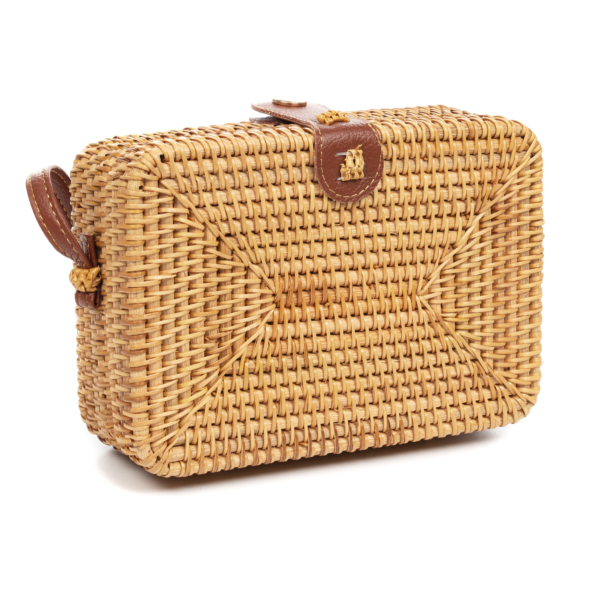 Borsa a tracolla Zaccanopoli in rattan.