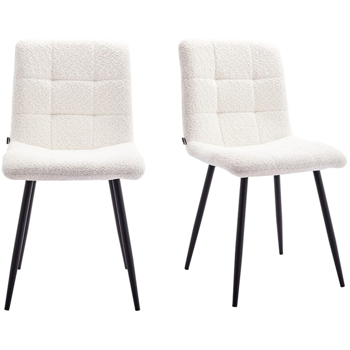 Lot de 2 chaises en tissu bouclette - IGGY